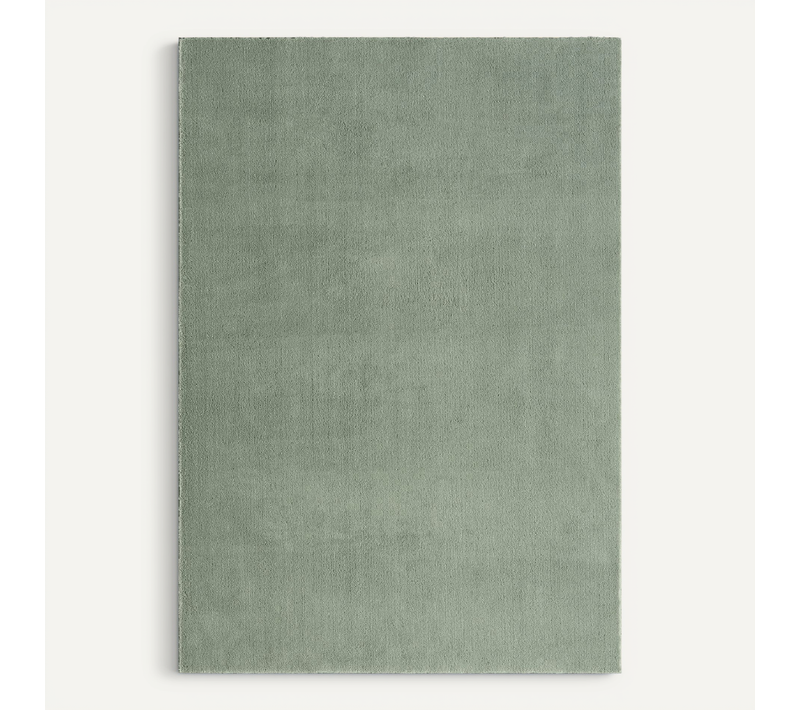Tapis Moelleux Poils Courts, Antidérapant, Lavable, Soft, Vert, 140 X 200 Cm