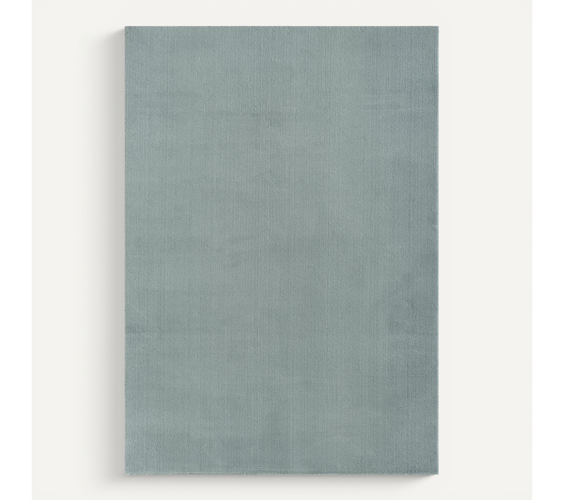 Tapis Moelleux Poils Courts, Antidérapant, Lavable, Soft, Bleu, 240 X 340 Cm