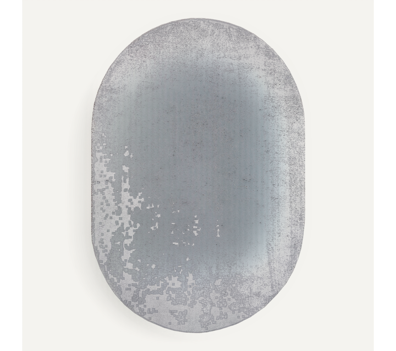 Tapis Moelleux Poils Courts, Antidérapant, Lavable, Soft, Gris, 140 X 200 Oval Cm