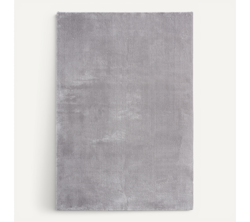 Tapis Moelleux Poils Courts, Antidérapant, Lavable, Soft, Gris, 120 X 160 Cm