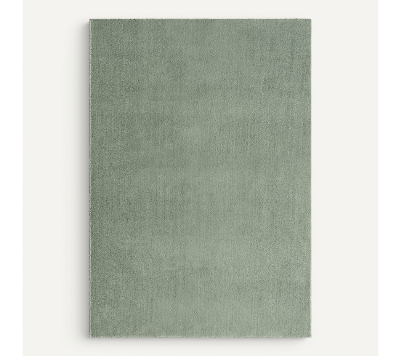 Tapis Moelleux Poils Courts, Antidérapant, Lavable, Soft, Vert, 60 X 110 Cm