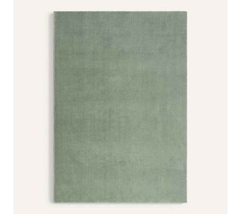 Tapis Moelleux Poils Courts, Antidérapant, Lavable, Soft, Vert, 200 X 280 Cm