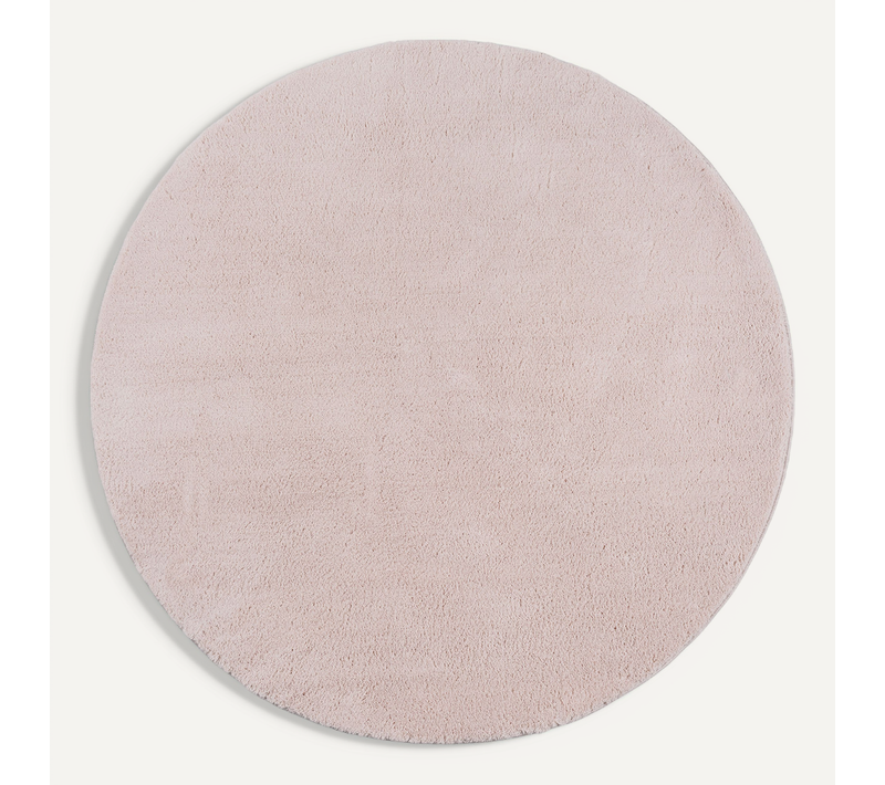 Tapis Moelleux Poils Courts, Antidérapant, Lavable, Soft, Blush, 120 X 120 Cm