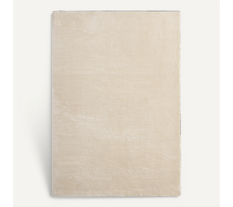 Tapis Moelleux Poils Courts, Antidérapant, Lavable, Soft, Beige, 120 X 160 Cm