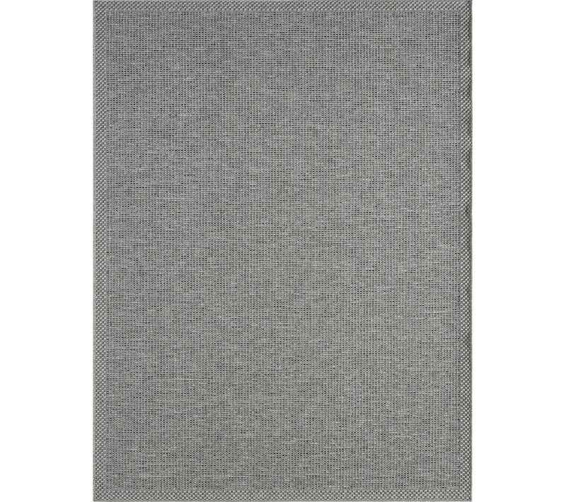 Tapis Calgary Tissé Plat Extérieur Design Uni, Gris, 120x160 Cm