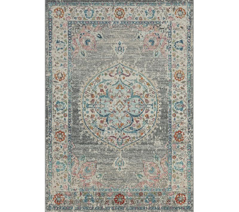Tapis Palma D'extérieur Oriental, Gris, 80x150 Cm