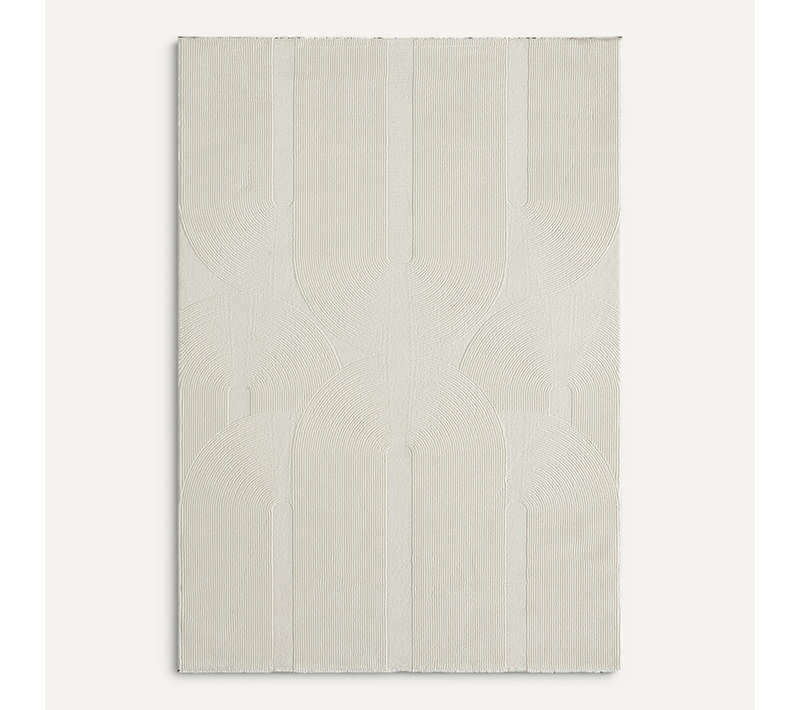 Tapis Lima Design Salon Moderne Art Curve, Crème, 80x150 Cm