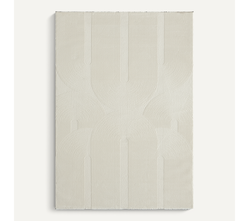 Tapis Lima Design Salon Moderne Art Curve, Crème, 80x300 Cm