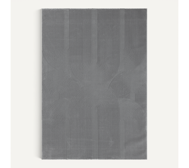 Tapis Lima Design Salon Moderne Art Curve, Gris, 120x170 Cm