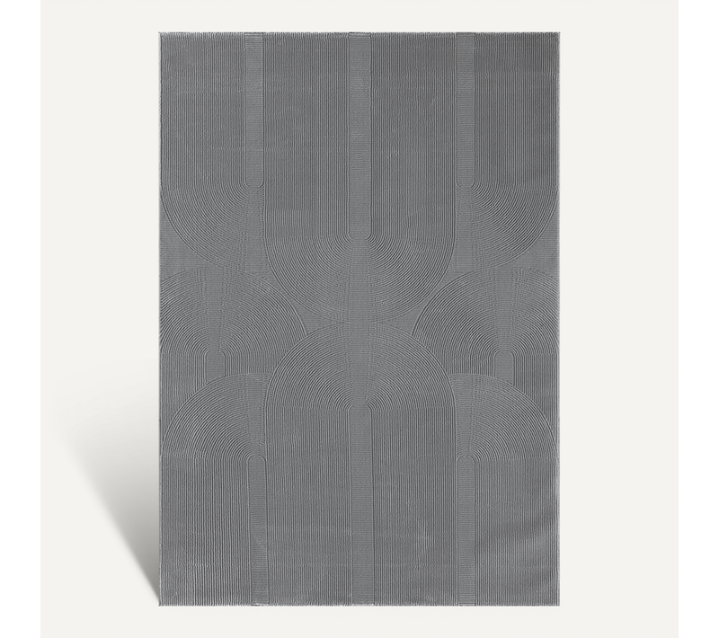 Tapis Lima Design Salon Moderne Art Curve, Gris, 160x230 Cm