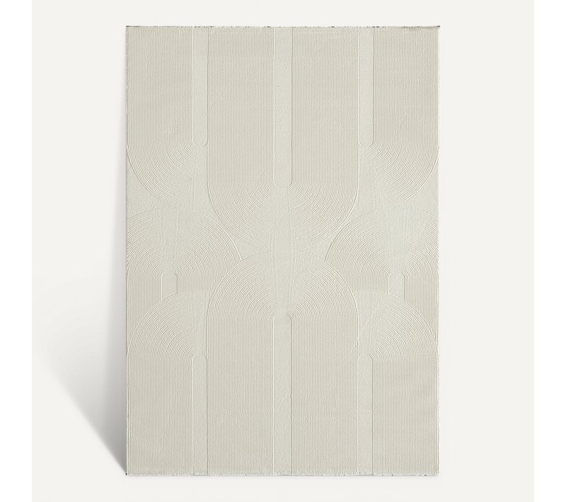 Tapis Lima Design Salon Moderne Art Curve, Crème, 200x290 Cm