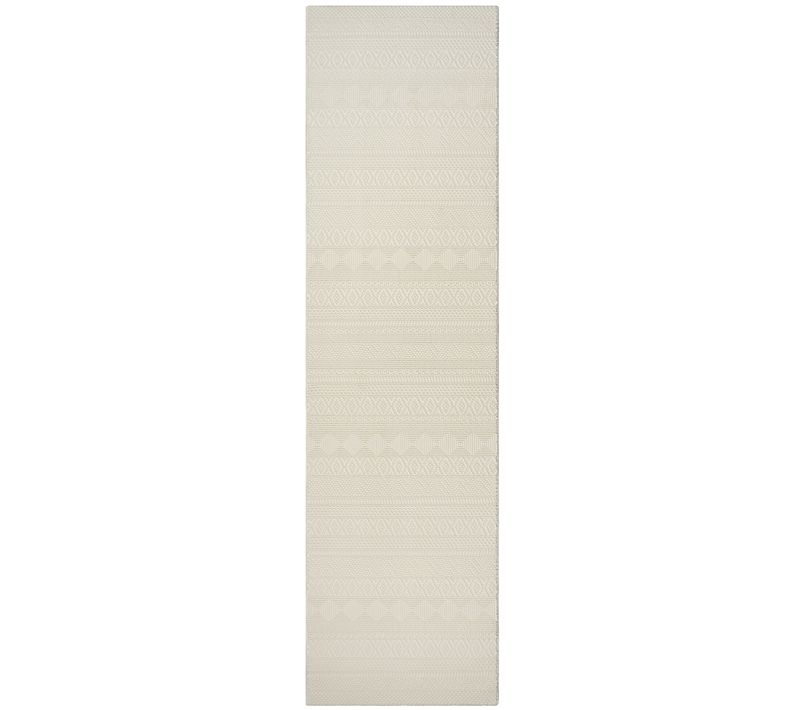 Tapis Lima Design Moderne Style Uni Durable, Crème, 80x300 Cm