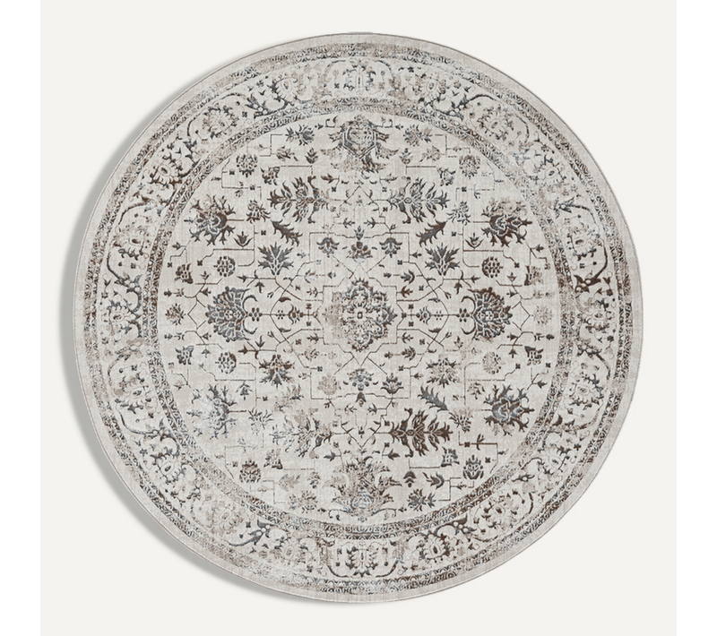 Tapis Mila Brillant, Classique Ancien, Crème, 200 Cm Ronde