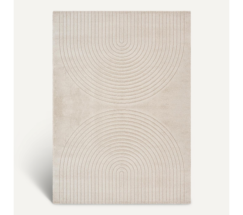 Tapis Elisa Design Géométrique, Beige, 80x150 Cm