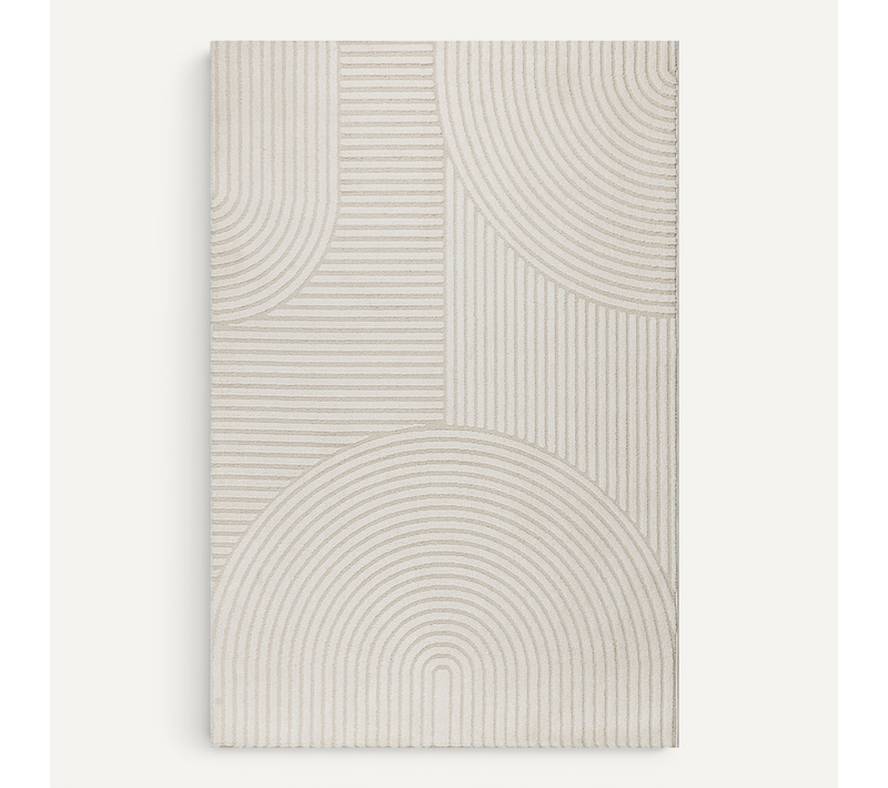 Tapis Everest Moderne Effet Haut-bas 3d - Crème - 80x150 Cm
