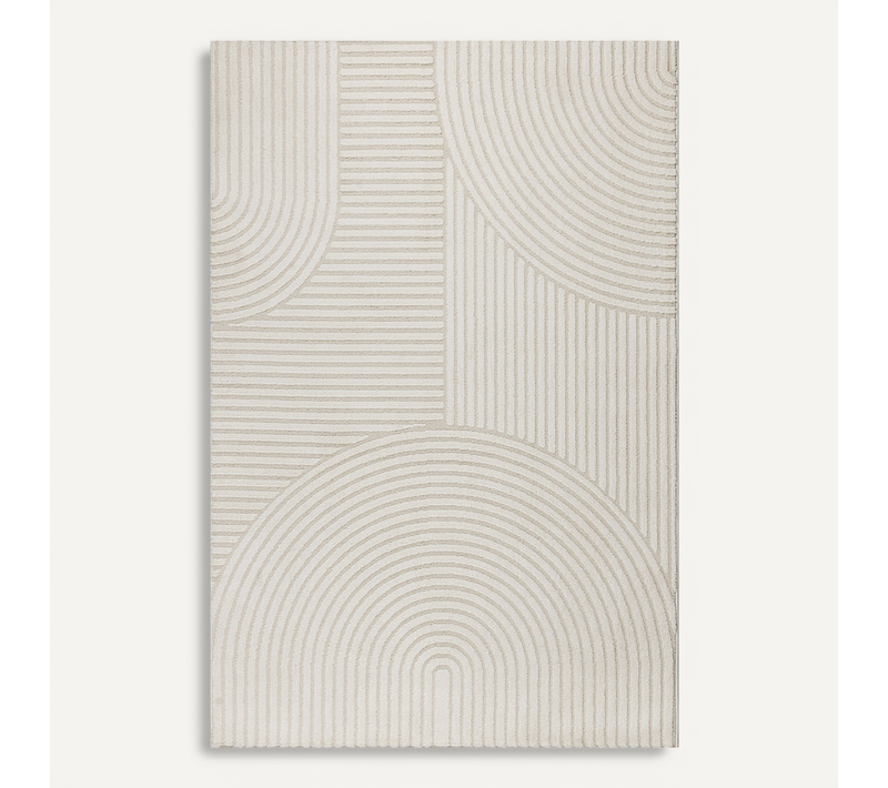 Tapis Everest Moderne Effet Haut-bas 3d - Crème - 120x170 Cm