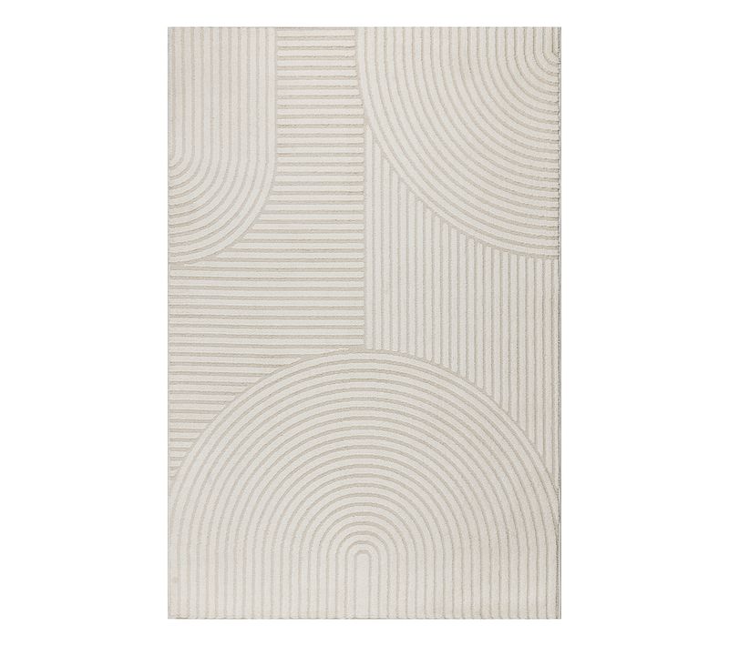 Tapis Everest Moderne Effet Haut-bas 3d - Crème - 160x230 Cm