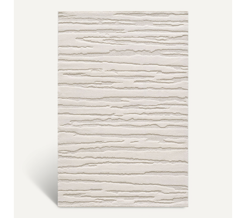 Tapis Everest Moderne Effet Haut-bas 3d - Crème - 120x170 Cm