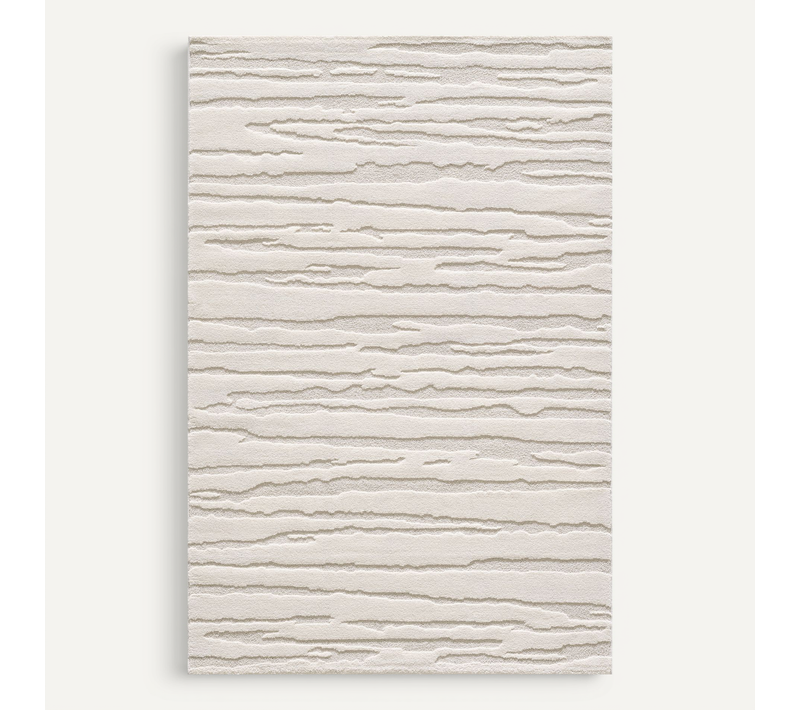 Tapis Everest Moderne Effet Haut-bas 3d - Crème - 140x200 Cm