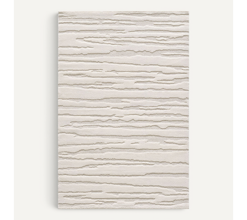 Tapis Everest Moderne Effet Haut-bas 3d - Crème - 160x230 Cm