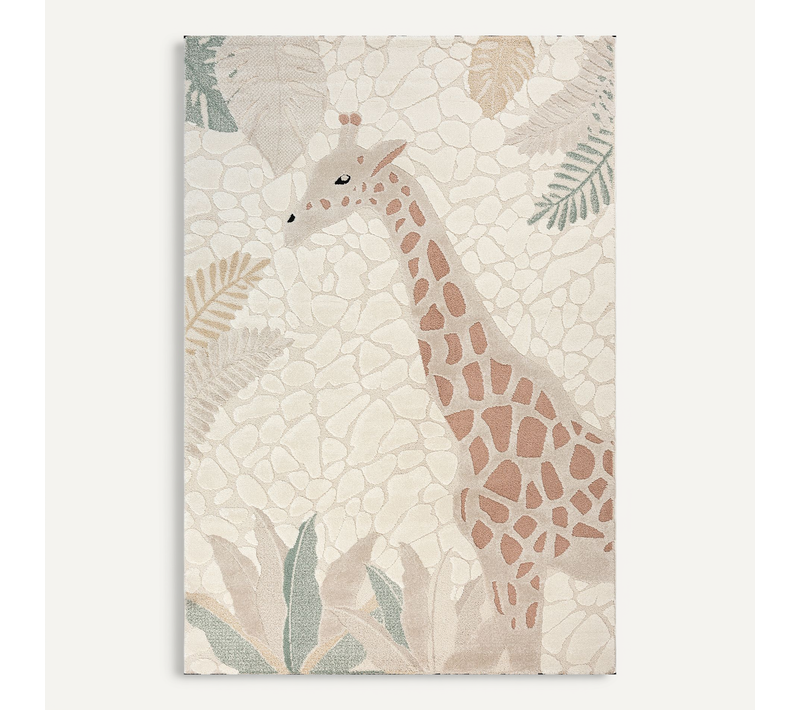 Tapis Jungle Kids Chambre Enfant 3d Résistant - Crème - 160x230 Cm