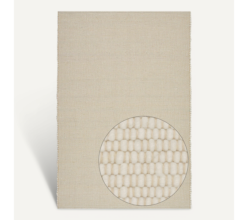Tapis En Laine Réversible Alm-glück 90x160 Cm - Beige