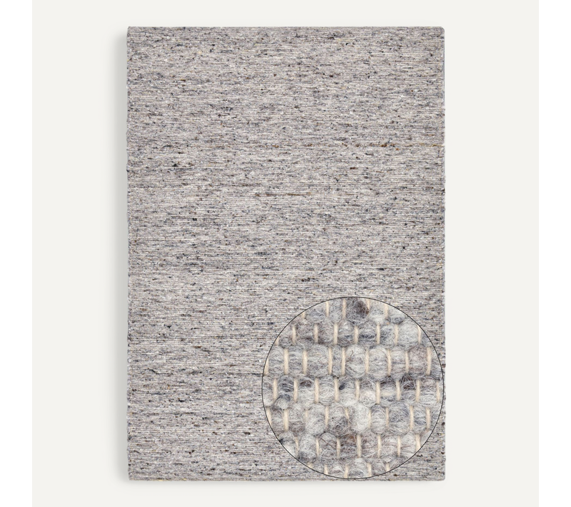 Tapis En Laine Réversible Alm-glück 60x90 Cm - Gris