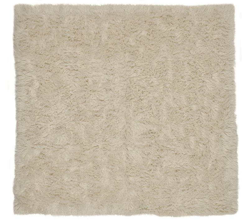 Tapis Flokati Grec Original Flokos XXL 120x120 Cm - Crème
