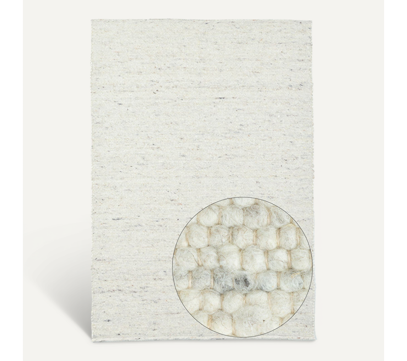 Tapis En Laine Réversible Alm-glück 290x390 Cm - Crème