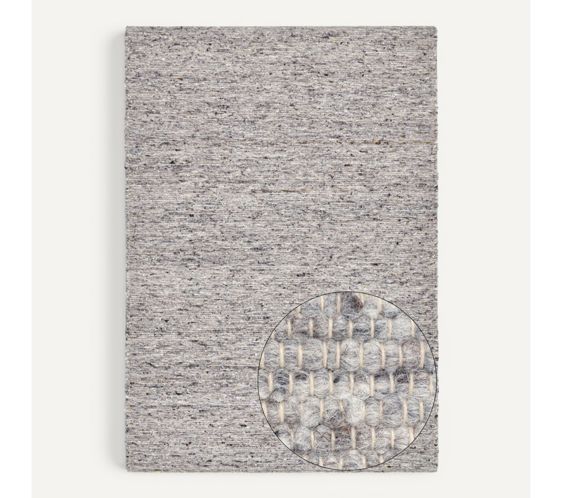 Tapis En Laine Réversible Alm-glück 250x300 Cm - Gris