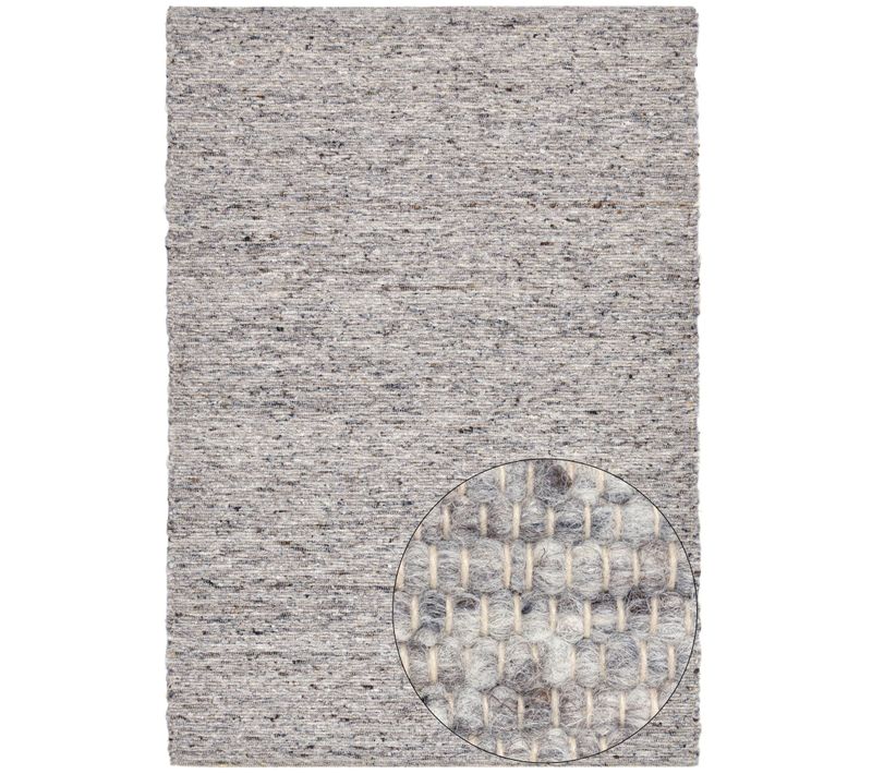 Tapis En Laine Réversible Alm-glück 290x390 Cm - Gris