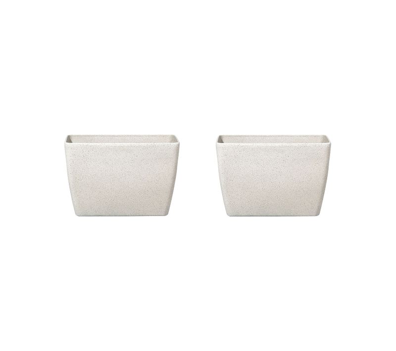 Lot De 2 Pots De Fleurs En Pierre Beige 60 X 27 X 41 Cm Baris