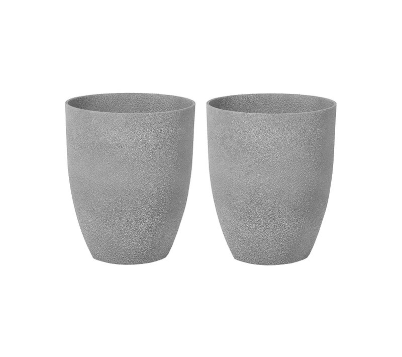 Lot De 2 Cache-pots Gris 35 X 35 Cm Croton