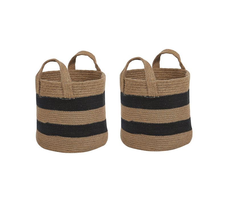 Lot De 2 Paniers Beige Et Noir 34 Cm Gerede