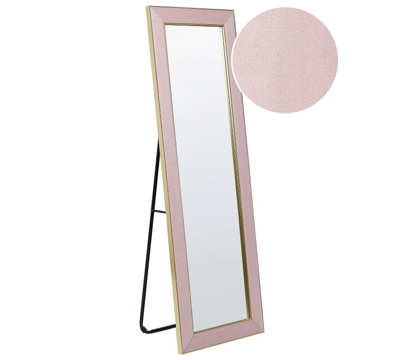 Miroir Sur Pied En Velours Rose 50 X 150 Cm Lautrec
