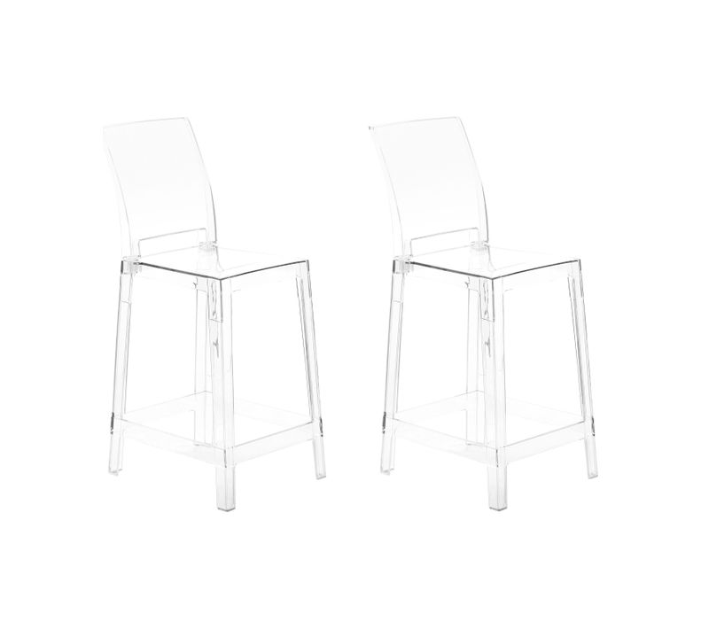 Tabouret De Bar Set De 2 Transparent Wellington