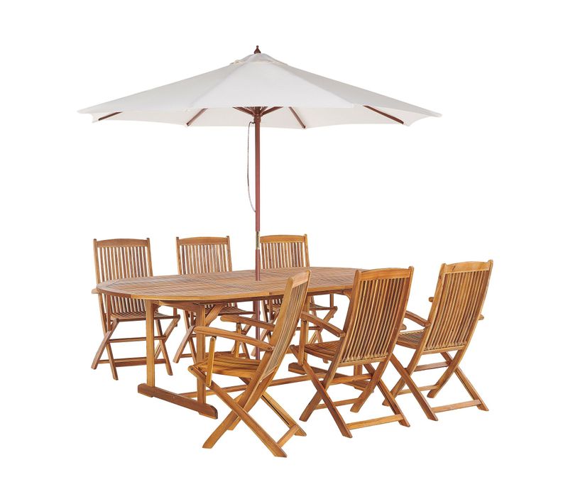 Set De Salle à Manger Bois Solide Bois Clair Maui