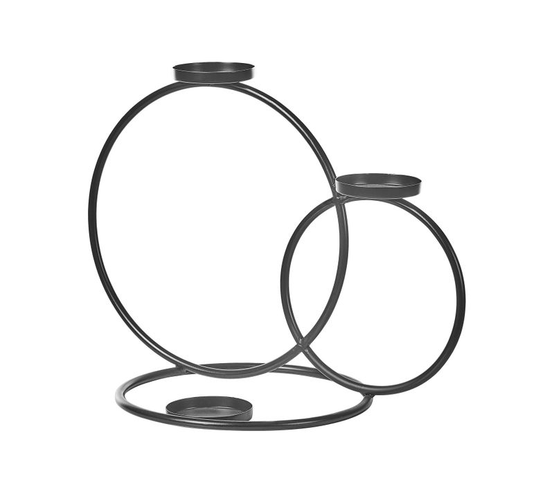 Bougeoir Noir 3 Bougies 33 Cm Cakung