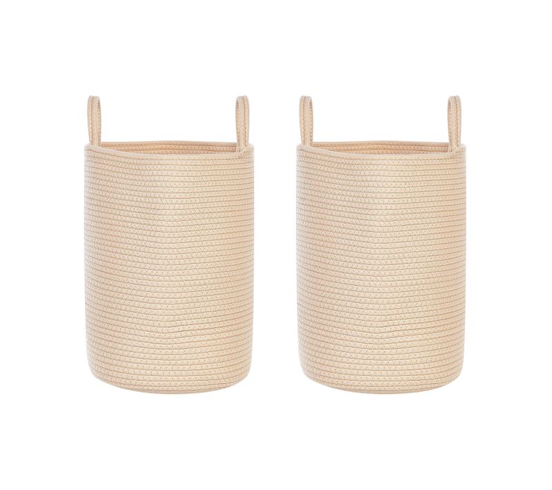 Lot De 2 Paniers En Coton Beige Saryk