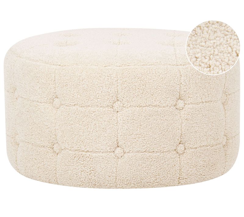 Repose-pieds Bouclé Beige Tampa