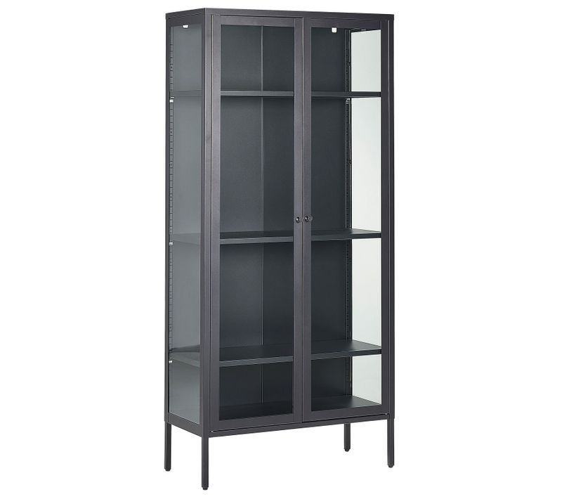 Armoire Vitrine Noir Harty
