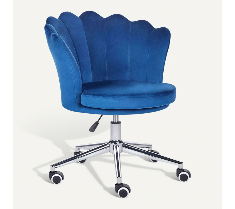 Chaise De Bureau Monticello Velours Bleu