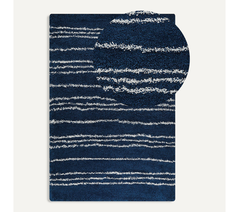Tapis Bleu Et Blanc 200 X 300 Cm Tashir