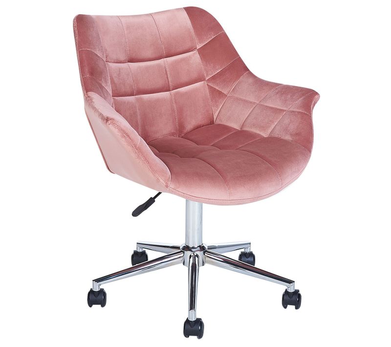 Chaise De Bureau Velours Rose Labelle