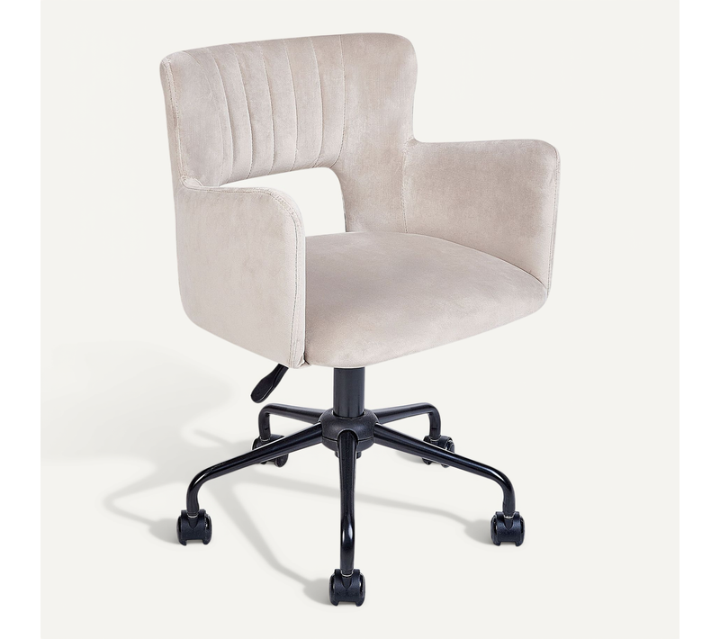 Chaise De Bureau Velours Taupe Sanilac