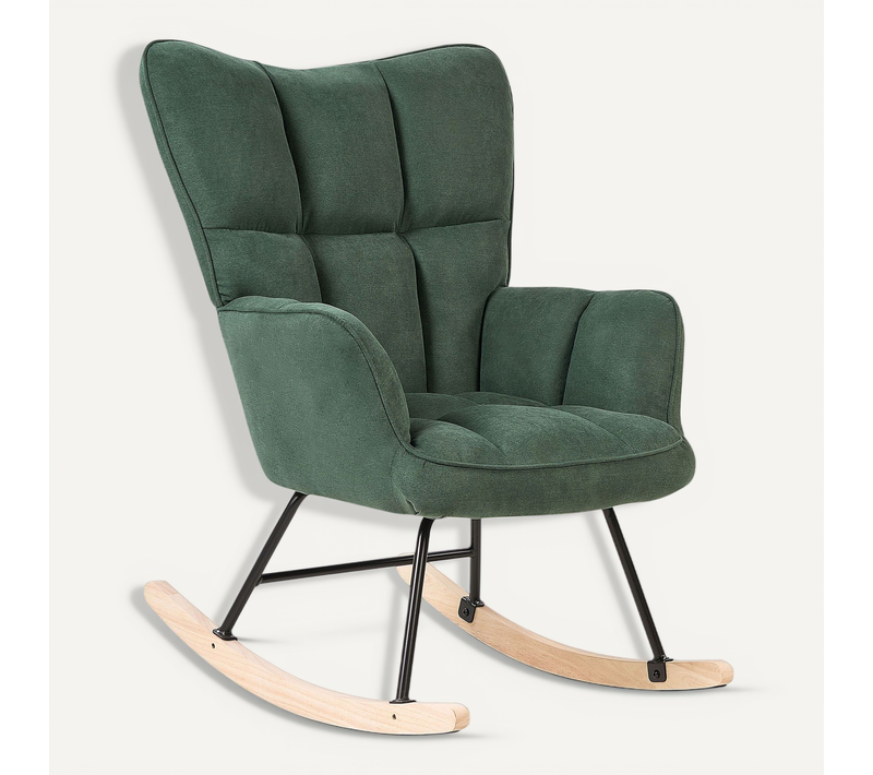 Fauteuil à Bascule Vert Émeraude Oulu