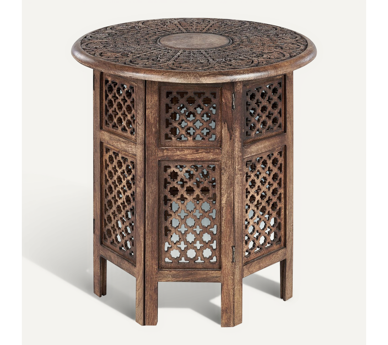 Table D'appoint En Bois De Manguier Sombre Kumali