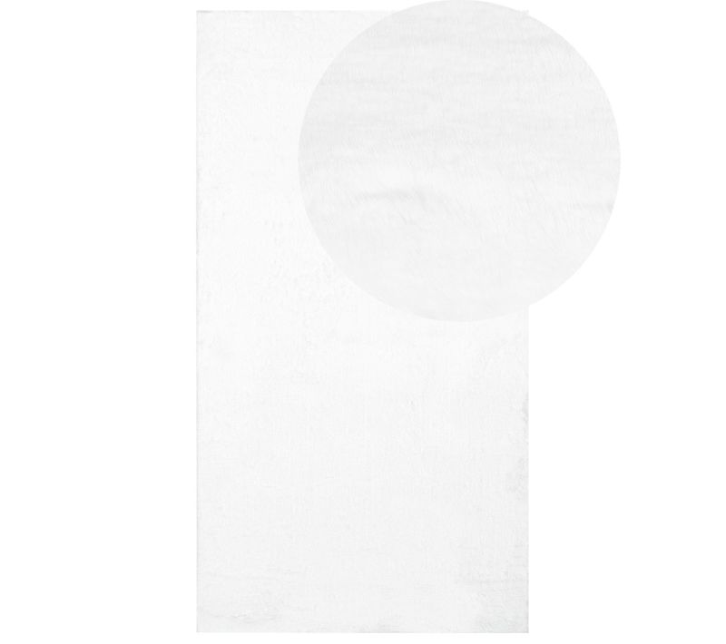 Tapis En Fausse Fourrure De Lapin Blanc 80 X 150 Cm Mirpur