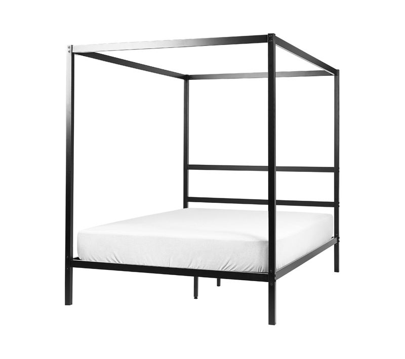 Lit à Baldaquin Métal Lestards 140 X 200 Cm Noir