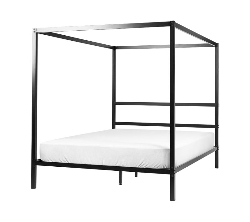 Lit à Baldaquin Métal Lestards 160 X 200 Cm Noir
